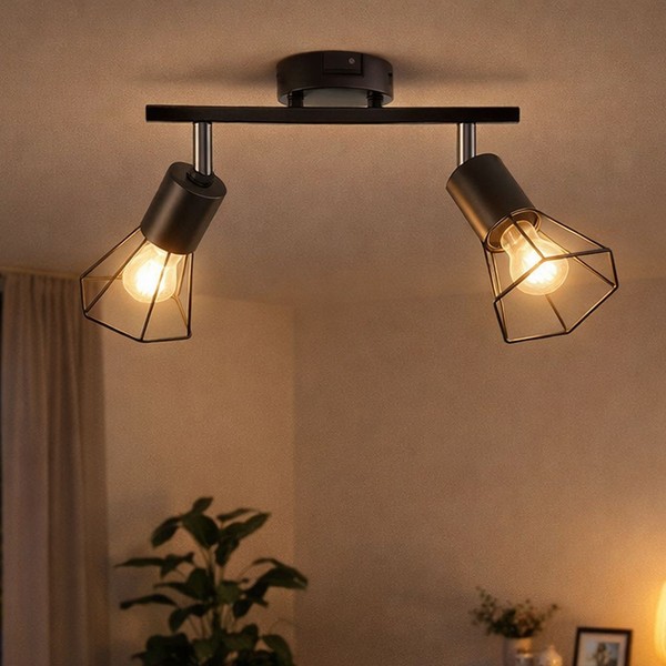 Deckenlampe Deckenleuchte Strahler Gitter Schwarz Spotlampe Verstellbar L 25 Cm-image