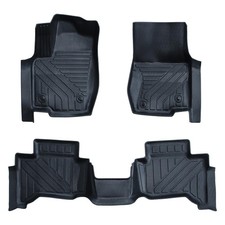 All-Weather Rubber Floor Mats, 2-Row Laser Measured Non-Slip Full Set