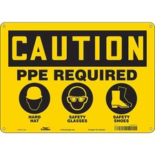 Condor 468P24 Safety Sign, 10 In Height, 14 In Width, Aluminum, Horizontal