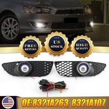 Pair Fog Lights For Mitsubishi Lancer 20092015 Harness Switch Kit Front Bumper