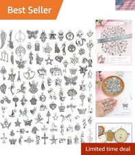 100pcs Tibetan Silver Charms Bulk Assorted Jewelry Making DIY Bracelet Pendant