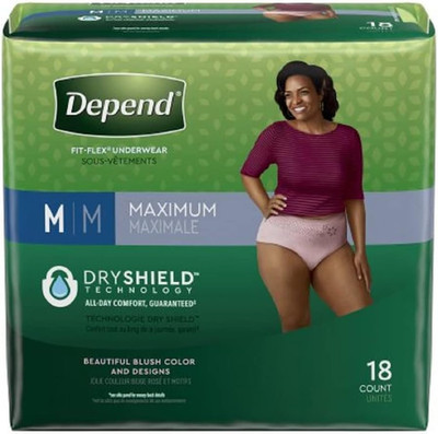 Depend FIT-FLEX Adult Underwear Medium Heavy Absorbency 18 Ct