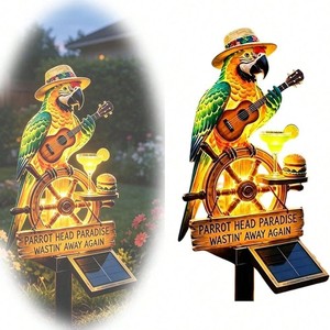 Solaire Resin Parrot Garden Light Ground Stake pour jardin tropical Yard Lawn Decor