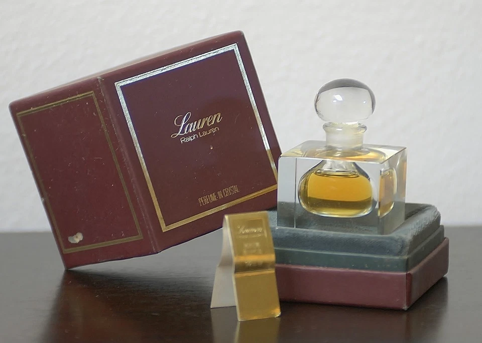 De colección * LAUREN por Ralph Lauren * PERFUME PURO EN CRISTAL 1/2 oz ~ 15 ml Warner Foto 2 de 4