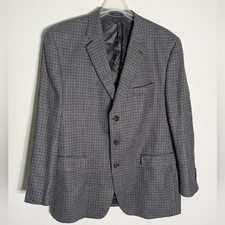 Ralph Lauren Mens Blazer Suit Jacket Wool Cashmere Houndstooth Quiet Luxury 48L