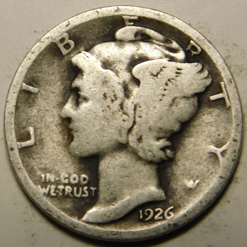 1926 P Mercury Dime 90% Silver AG-G  "Actual Coin Pictured- Not Cleaned"