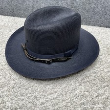Stratton self forming trooper hat straw navy blue size 7-1/8 style 42 