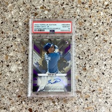 Topps 2022 UK Edition Bobby Witt Jr. RC Auto Purple /50 PSA 10 BSA-BW