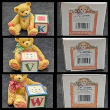 Cherished Teddies Bear ABC LETTER Blocks Enesco 158488 KVW Lot of 3 1995 Vintage