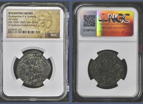 Jesus Christ NGC Ancient Byzantine Empire Constantine X Eudocia Coin 1059-1067AD