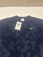 Nike Medium Dri-FIT Wool Golf Crew Sweatshirt Midnight Navy DR5284-410 NWT 130