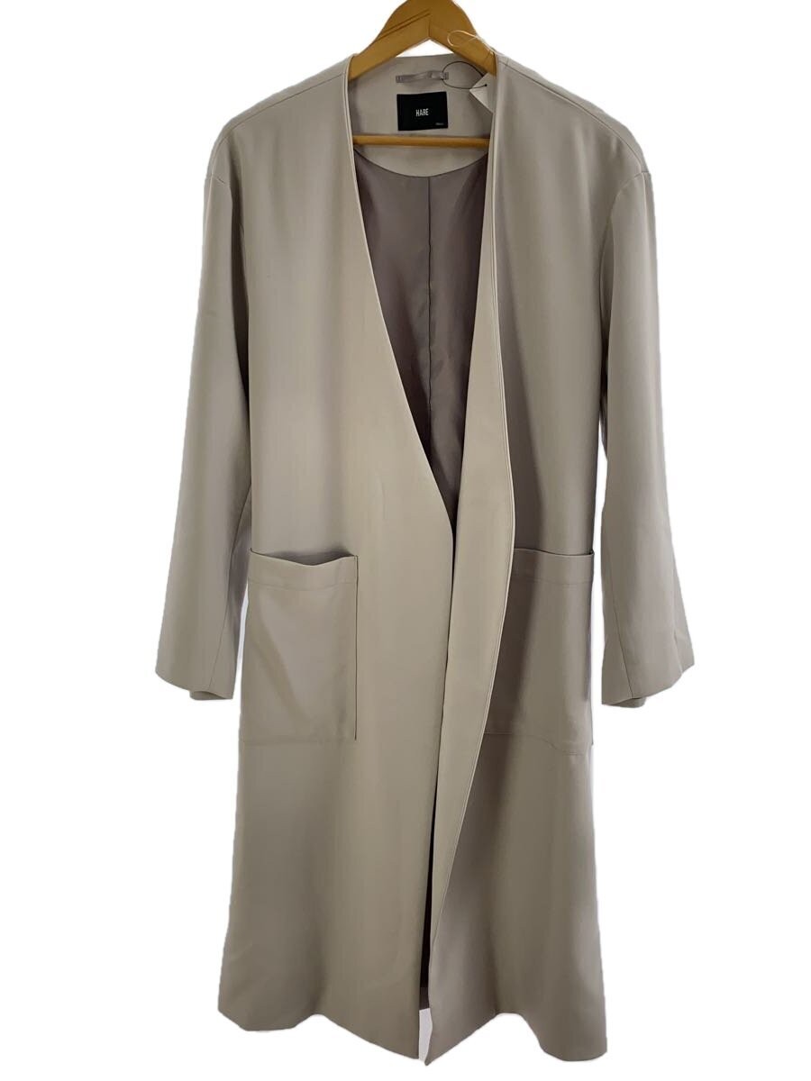 HARE Coat S Polyester Beige Solid Jacket Mens Lay… - image 1