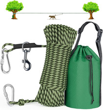 Dog Camping Leash, 50Ft/75Ft/100Ft Trolley System for Dogs up to 300Lbs, Portabl