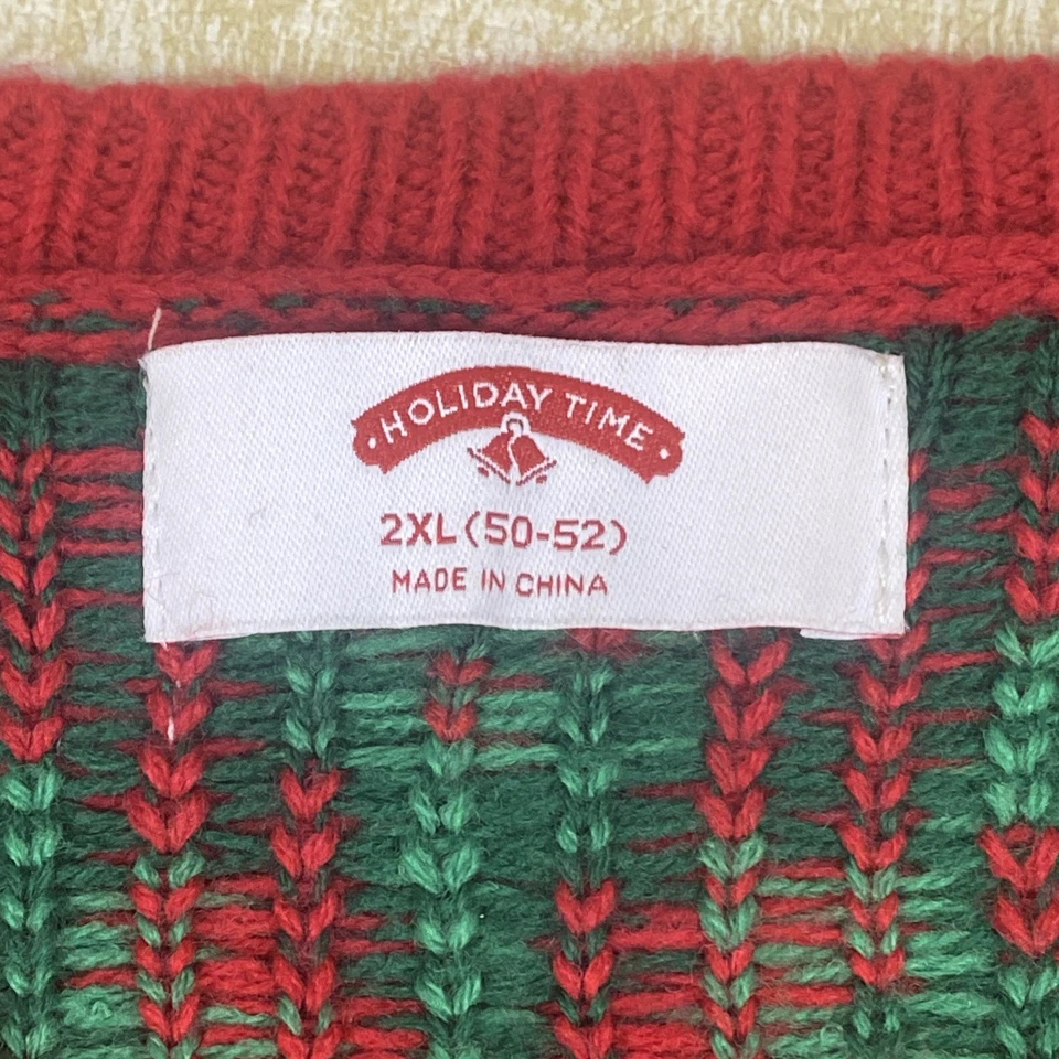 Holiday Time Men's Sz 2XL Ugly Holiday Christmas Sweater Llama Heads and Tails - Image 4 of 4