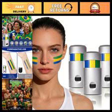 3 Pack Face Paint Sticks - Green, Yellow, Blue, Easy Wash Sports Makeup for Fans