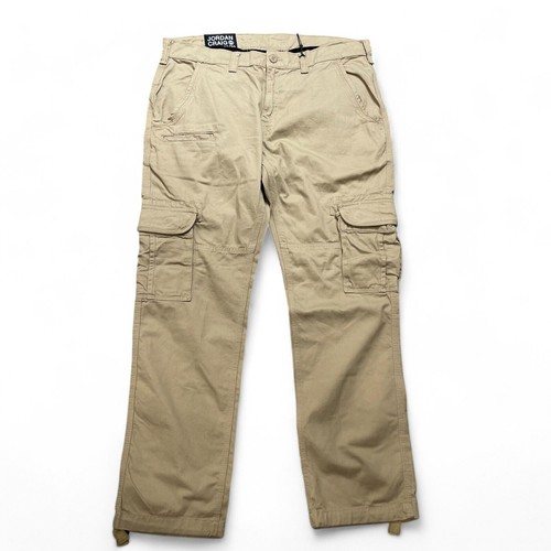 Jordan Craig Khaki Cargo Paratrooper Pants Sz 42/32 Work Utility Pockets Cotton - Picture 4 of 5
