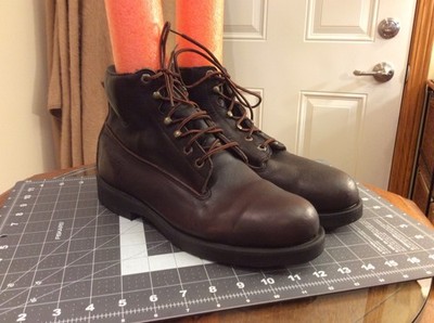 Lehigh Men's Brown Leather Safety Boots Size 9 EEE Made in USA