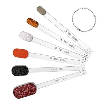 BERYLER Long Handle Measuring Spoons Set of 6, Stainless Steel Measure Teaspo...