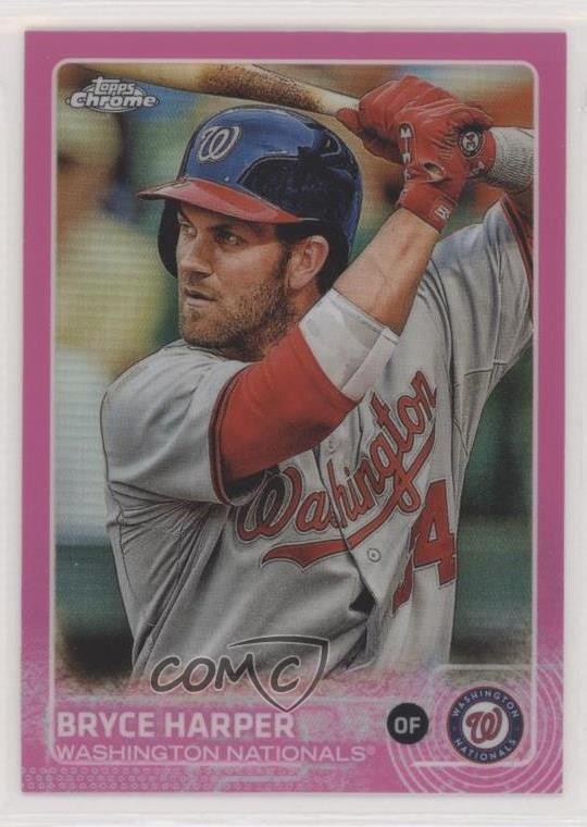 2015 Topps Chrome Pink Refractor Bryce Harper #81 yj7