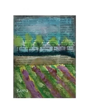Aceo Art Card Landscape Lavender Fields Original Painting By Kenna 2.5” X 3.5”