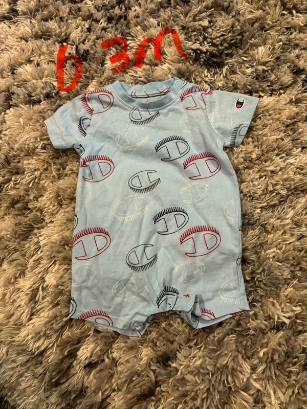 Boys Champion romper size 0-3 months short sleeve multicolor 