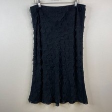 Ralph Lauren LRL Silk Midi Skirt Xlarge Quiet Luxury Flowy Chiffon Neutral Party