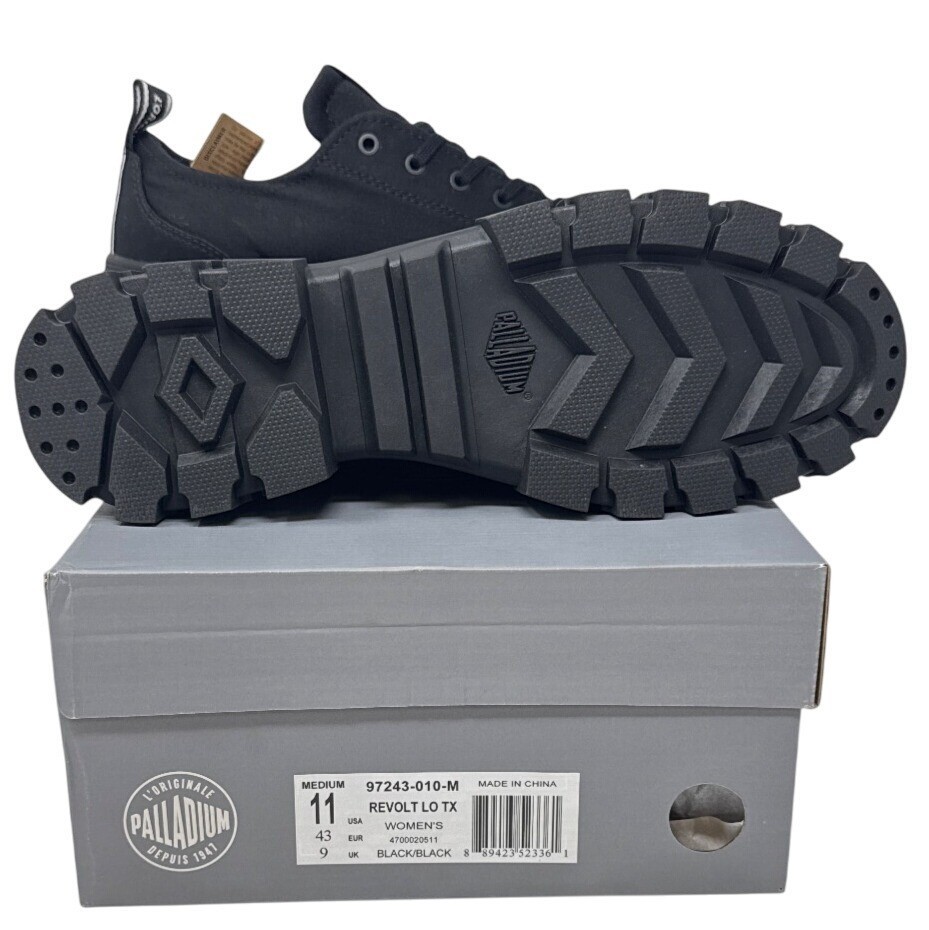 Palladium Women's Revolt Hi TX Boots Size 11 Medium 97243-010-M Black/Black Rugg image 6