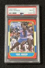 1986 Fleer Eddie Johnson ROOKIE Basketball Card #51 PSA 8.5 (NM-MT+). rookie card picture