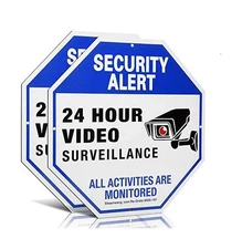 Sheenwang 2-Pack Security Camera Sign, Video Surveillance Signs Outdoor, UV P...