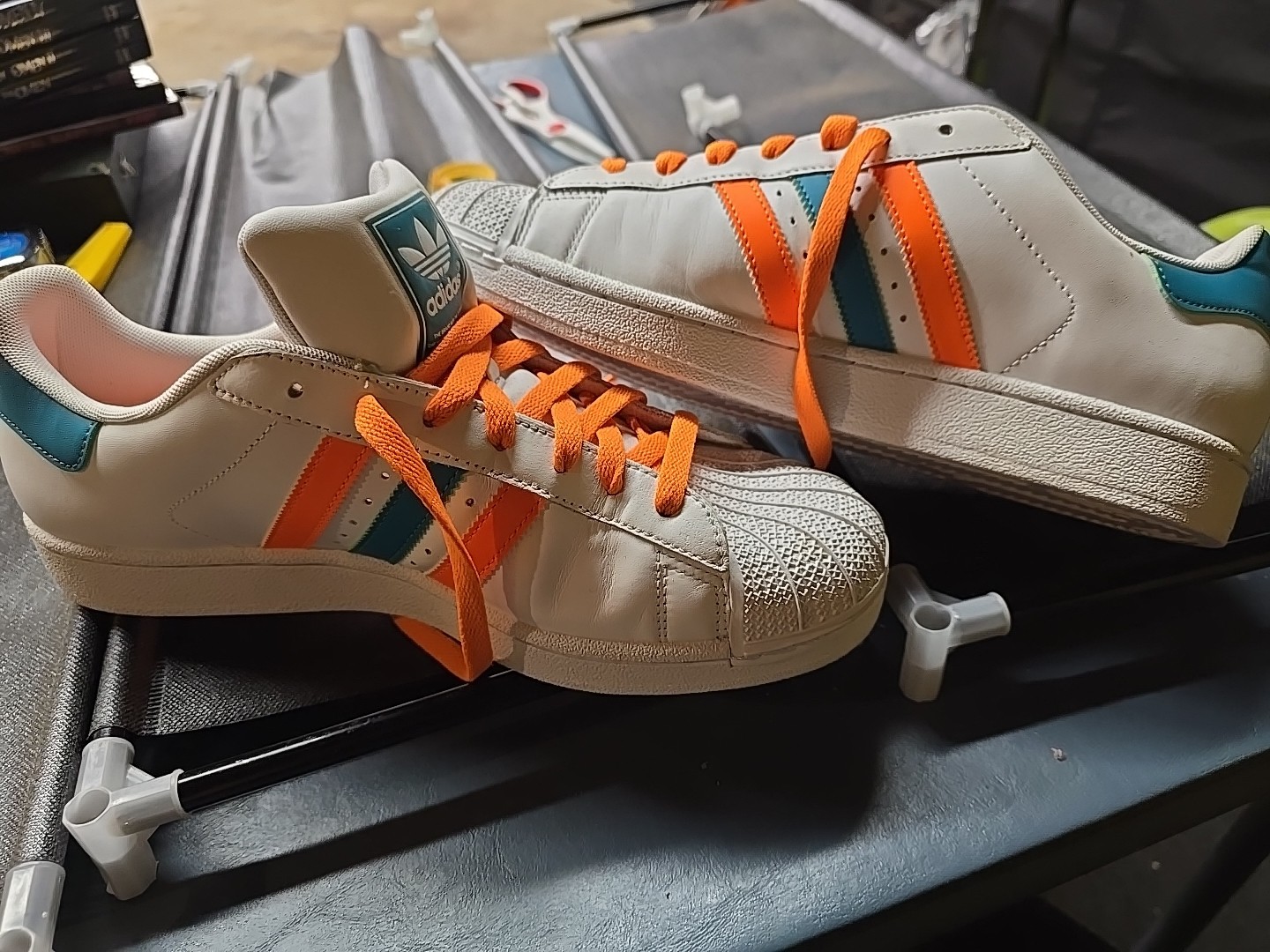 Adidas Originals Superstar “White/Teal/Orange Adidas Originals Superstar “White/Teal/Orange