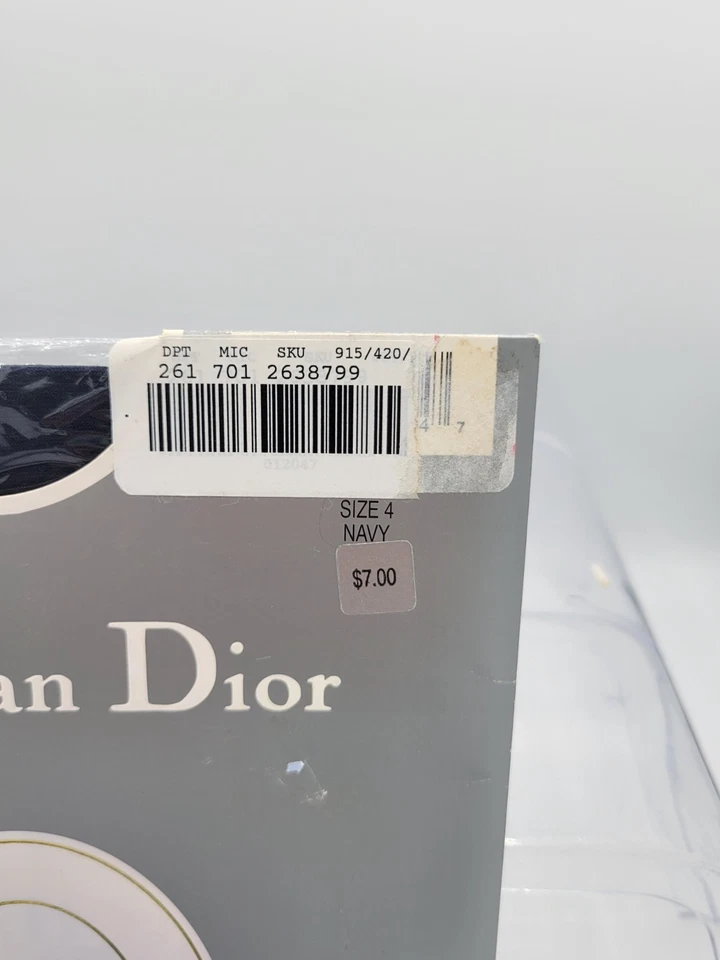 Christian Dior 4478 L'ALLURE Ultra Silken Transparente Panty Top Azul Marino Talla 4 Foto 4 de 4