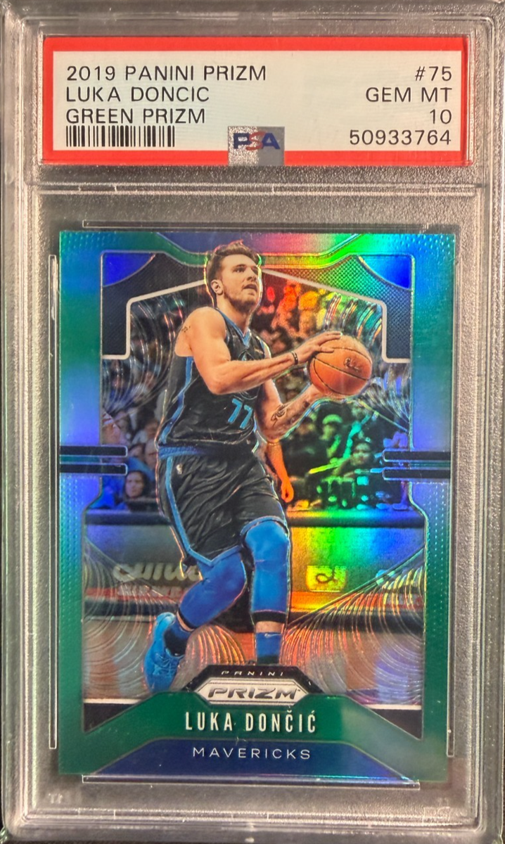 2019-20 Panini Prizm Green Prizm Luka Doncic #75 PSA 10 Mavericks