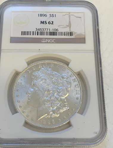 1896 Morgan Silver $1 Dollar Coin NGC MS 62
