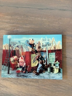 Postcard Three Little Pigs 3-D Art Print Japan W.C. Jones Publishing