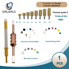 Locator abutment full set Male caps fit to Cortex (Dynamix) platform GH0.5-7.5