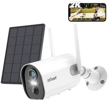 ieGeek 2K Solar Camera Security Outdoor with Spotlight & Siren,Wireless Cameras