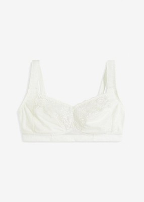 Entlastungs BH ohne Bügel Gr. (100) E Weiß Damen-Bra Oberteil Neu*