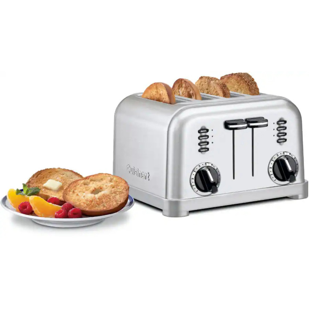 Cuisinart 4-Slice Metal Classic Toaster Silver, Durable Stainless Steel BuildPro