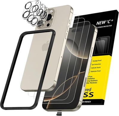 3PCS Screen Protector & Camera Lens Protector for iPhone 16 Pro 6.3 Inch Case Fr