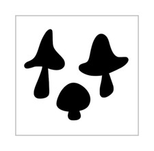 Mushrooms Stencil 4 Inch Vegetable Garden Silhouette Miniature Sheet MIN273