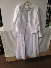tally taylor lace white dress with jacket size 10