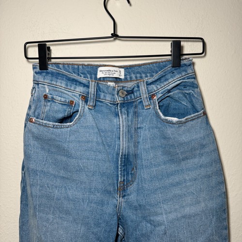 Abercrombie & Fitch Jeans Women's Size 25 Blue 90s Slim Straight Ultra High Rise - Picture 3 of 8