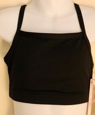 GK DANCE BASICS SPORT TOP CHILD MEDIUM BLACK SYLKTECH V-BACK CAMISOLE CM NWT 