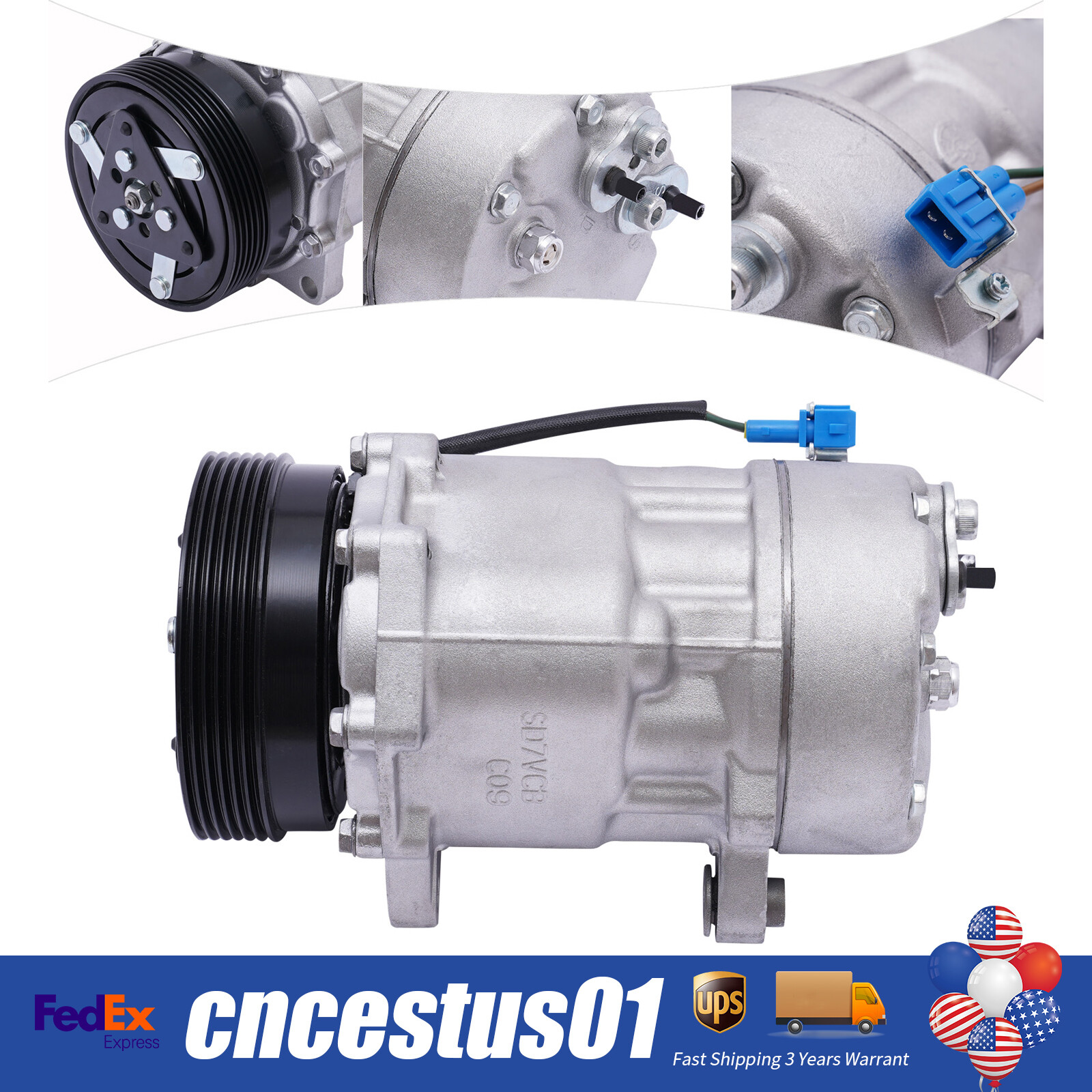 VW Jetta Golf A/C Compressor & Clutch 1.8L 1.9L 2.0L CO 1206JC TEM254408 Replacement