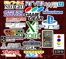 20 Video Game Console Logo Stickers - White, Clear or Holographic - PS5 Xbox