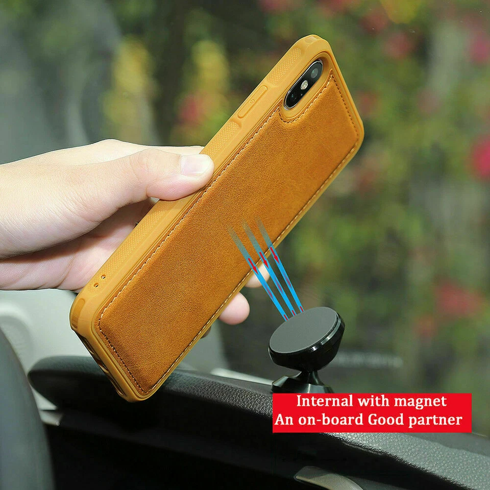 F iPhone 11 Pro Max Xr Xs 7 Detachable Leather Flip Wallet Case Card Slot Cover - Image 4 of 4