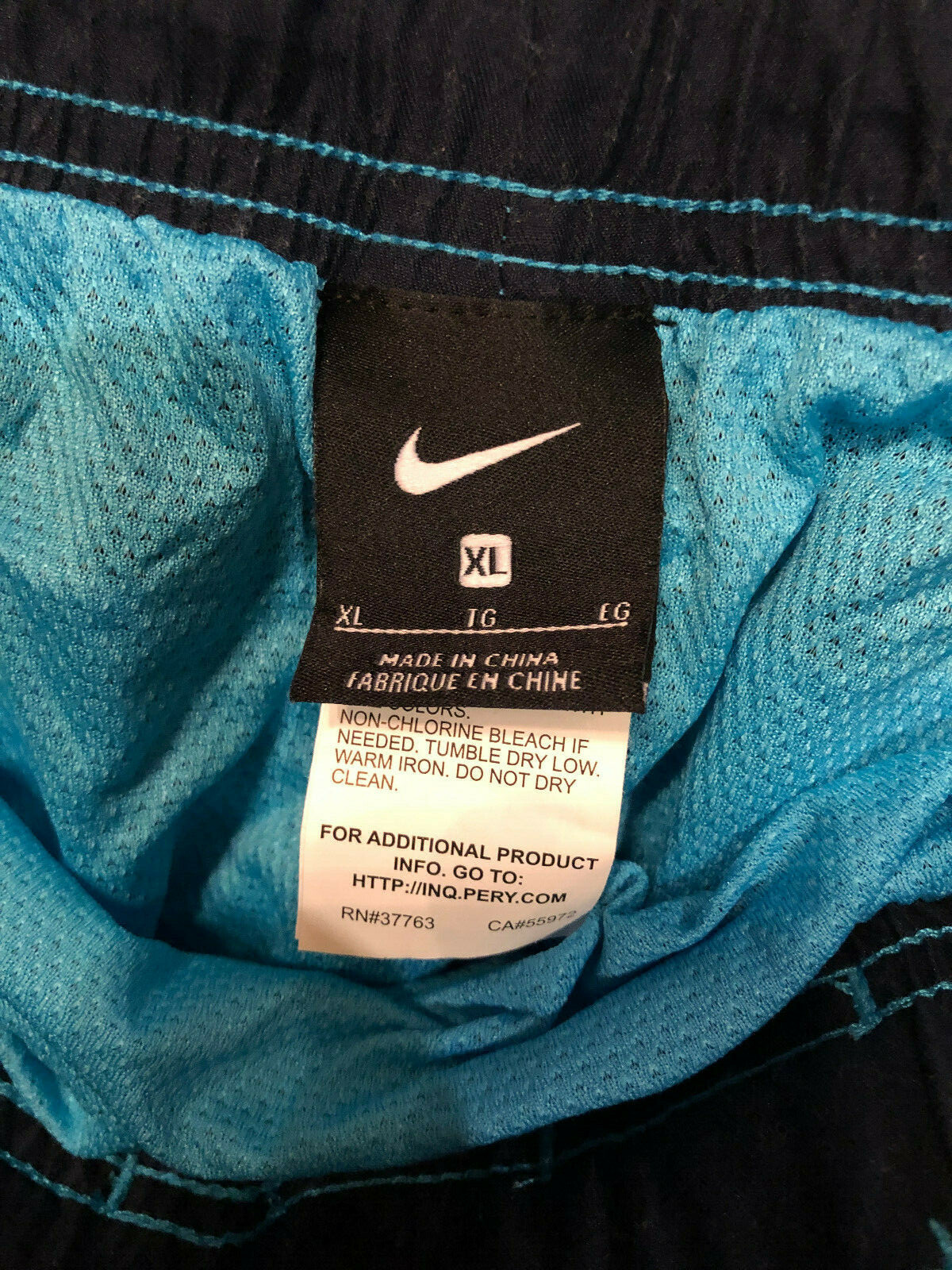 Nike Men’s Swim Trunks Bathing Suit Blue Black Size XL Gem