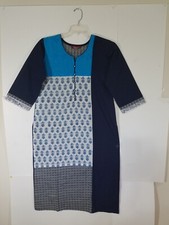 INDIAN ETHNIC WEAR BEAUTIFULL SELF PRINT LONG KURTI 2 BUST SIZE 41" AND 43"