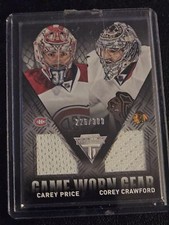 2013 Titanium Carey Price Corey Crawford MEM #GD-PC Game Worn Gear Dual 226/300