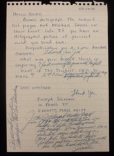 MLB HOF Umpire Jocko Conlan SIGNED & Handwritten 6x9 Response Letter to Fan